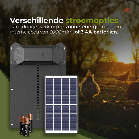 NEWTRY Automatische kippenhok, deuropener, draaideur met timer en lichtsensor, anti-knijp, 10W zonne-energie met 40 m afstandsbediening (rood NEWTRY Automatische kippenhok, deuropener, draaideur met timer en lichtsensor, anti-knijp, 10W zonne-energie met 40 m afstandsbediening (rood