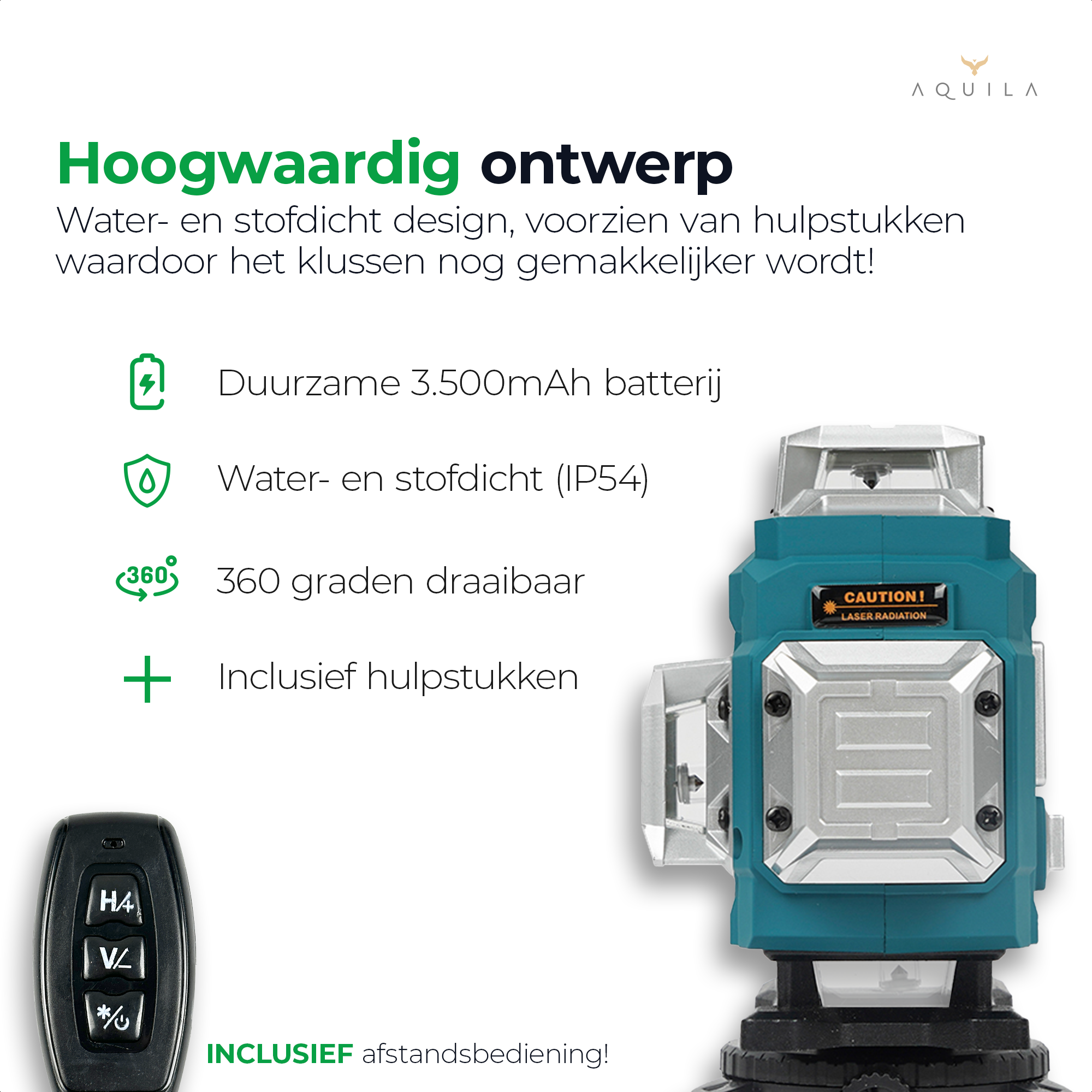 4D Kruislijnlaser USB-C Oplaadbaar Digitaal Display Inclusief 4D Kruislijnlaser USB-C Oplaadbaar Digitaal Display Inclusief